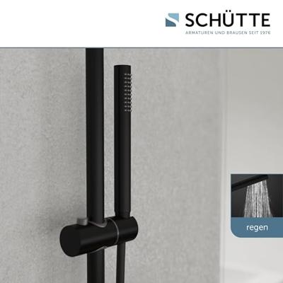 Schütte AQUADUCT Hoofddouche-Set | Thermostatische mengkraan | Mat zwart - 60074