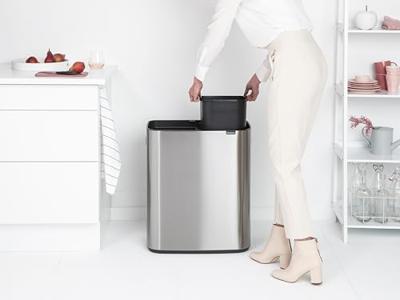 Brabantia bo touch bin 2x30 liter matt steel fingerprint proof