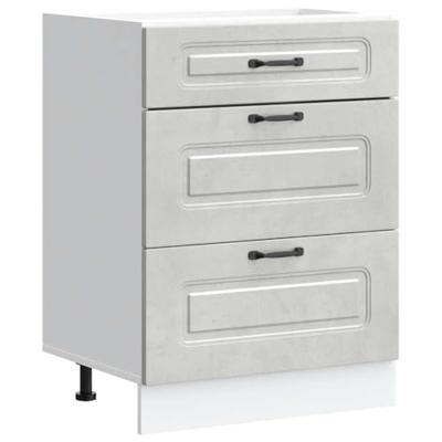 Keuken onderkast Kalmar bewerkt hout betongrijs