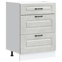 Keuken onderkast Kalmar bewerkt hout betongrijs - thumbnail