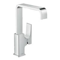 Wastafelmengkraan Metropol HansGrohe Eengreeps 230 met Rechte Greep en Push-Open Afvoer Chroom - thumbnail