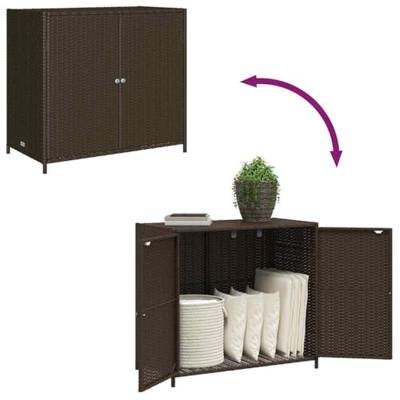 Tuinkast 83x45x76 cm poly rattan bruin