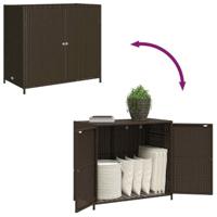 Tuinkast 83x45x76 cm poly rattan bruin - thumbnail