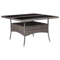Tuintafel poly rattan en glas grijs - thumbnail