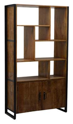 Livingfurn Wandkast 'Strong' Mango en staal, 213 x 120cm Livingfurn Wandkast 'Strong' Mango en staal, 213 x 120cm