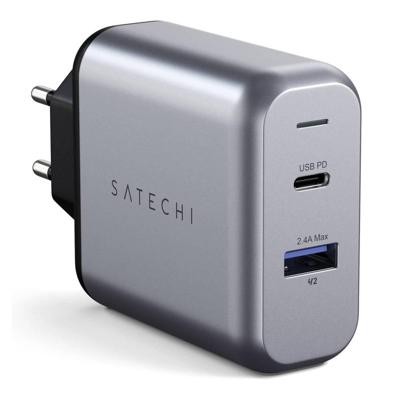 Satechi ST-MCCAM-EU USB-oplader 30 W 1x USB-A, 1x USB-C USB PD Antraciet