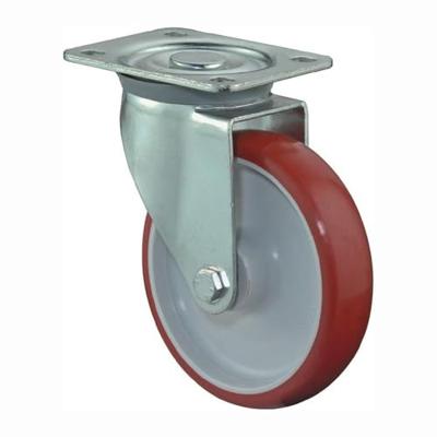 BS Rollen Zwenkwiel | wiel-d. 100 mm draagvermogen 125 kg | polyurethaan | plaat L104xB80 mm verf wiel rood | 1 stuk - L400.B31.100 L400.B31.100
