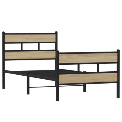 Bedframe zonder matras metaal sonoma eikenkleurig 193x203 cm