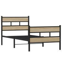 Bedframe zonder matras metaal sonoma eikenkleurig 107x203 cm - thumbnail