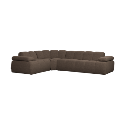 WOOOD Mojo hoekbank links bouclé bruin melange