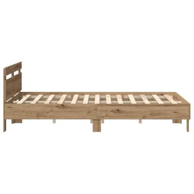 Bedframe artisanaal eikenkleurig 140 x 190 cm Bewerkt hout
