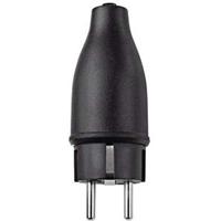 Merten 123851 Stekker met randaarde Rubber 250 V Zwart IP44 - thumbnail
