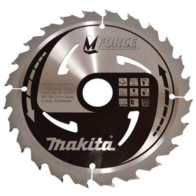 Makita Cirkelzaagblad voor Hout | Mforce | Ø 190mm Asgat 30mm 24T - B-32041 - thumbnail