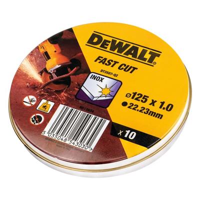DeWalt Accessoires blik 10st doorslijpschijf inox 125x1x22,2mm - dt3507-qz