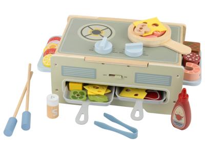 lupilu Houten speelgoed 2-in-1 BBQ of bakkerij & café (Tafel BBQ)
