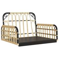 Schommelstoel met kussens 63x58x39 cm poly rattan en staal - thumbnail