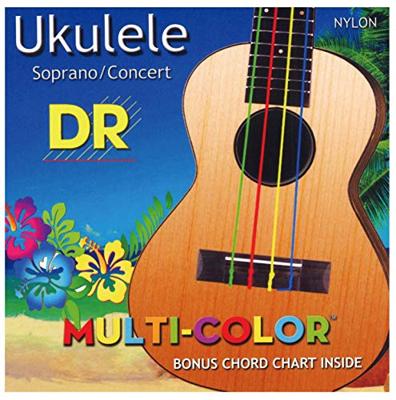 DR Strings UMCSC Multi-Color Nylon Soprano/Concert ukelelesnaren DR Strings UMCSC Multi-Color Nylon Soprano/Concert ukelelesnaren