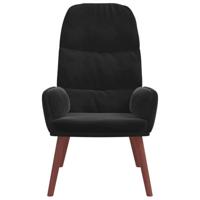 Relaxstoel fluweel zwart - thumbnail