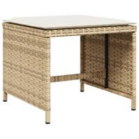 9-delige Tuinset met kussens poly rattan beige - thumbnail