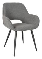 LABEL51 Eetkamerstoel Fer - Grijs - Boucle - Black Frame - thumbnail