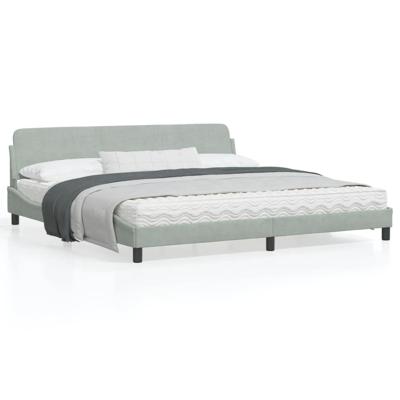 Bedframe "Dover" 200x200 cm fluweel lichtgrijs