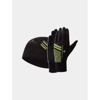 Ronhill Beanie and Glove Set Black/Yellow - thumbnail