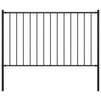 Hekpaneel met palen 1,7x1,25 m gepoedercoat staal zwart - thumbnail