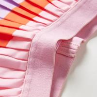 Kinderrokje geplooid met regenboogprint 92 lichtroze - thumbnail