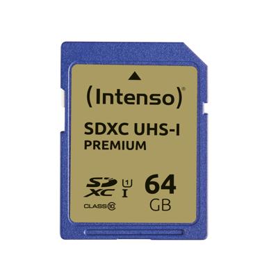 Intenso Premium SDXC-kaart 64 GB Class 10, UHS-I Intenso Premium SDXC-kaart 64 GB Class 10, UHS-I