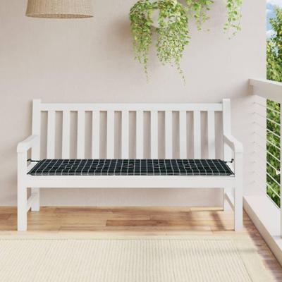 VidaXL Tuinbankkussen ruitpatroon 150x50x3 cm oxford stof zwart