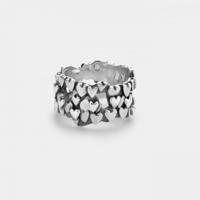 Rebel & Rose Hearts & Hearts Silver Ring RR-RG023-S - thumbnail