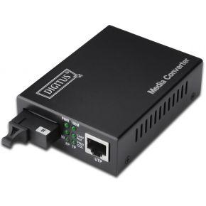 DIGITUS WDM mediaconverter - singlemode - Fast Ethernet - RJ45 / SC - BiDi - Tx1550nm / Rx1310nm - Tot 20 km - Zwart