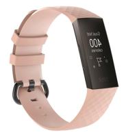 Diamond patroon siliconen polsband horlogeband voor Fitbit charge 3 (lichtroze) - thumbnail
