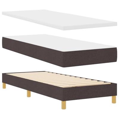Boxspring bed met matras Donkerbruin 80x200 cm Stof