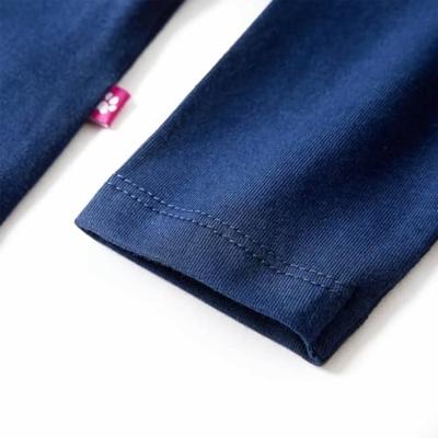 Kindershirt met lange mouwen vogelprint 104 marineblauw