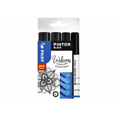 Verfstift pilot pintor assorti breedtes zwart Verfstift pilot pintor assorti breedtes zwart
