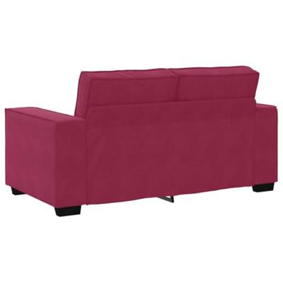 Tweezitsbank 120 cm fluweel wijnrood - thumbnail