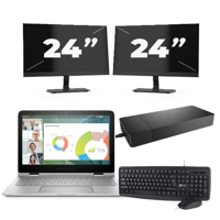 HP ZBook 15 G1 - Intel Core i7-4e Generatie - 15 inch - 16GB RAM - 256GB SSD - Windows 11 + 2x 24 inch Monitor - thumbnail