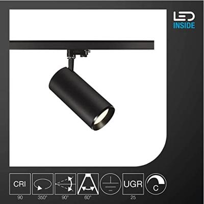 SLV NUMINOS XL 1005737 LED-railspot 3-fasig LED vast ingebouwd 36 W Zwart