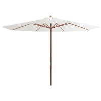 Parasol met houten paal 350 cm zandwit - thumbnail