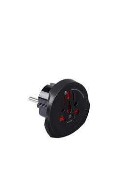WORLD ADAPTOR PRO 3-P+USB Black