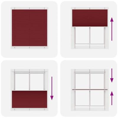 Pliss rolgordijn 120x100cm stofbreedte 119,4cm bordeauxrood