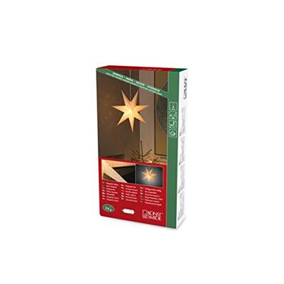 Konstsmide 2910-200 Kerstster Gloeilamp, LED Wit Geborduurd, Uitgestanst motief, Schakelaar