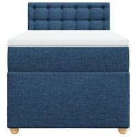 Boxspring met matras stof blauw 90x200 cm - thumbnail