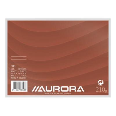 Systeemkaart Aurora 200x150mm lijn met rode koplijn 210gr wit 100 vel | 5 stuks