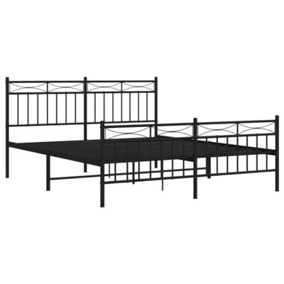 Bedframe met voetbord zonder matras metaal zwart 160x200 cm