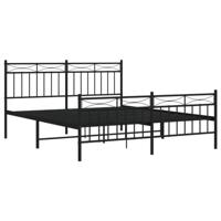 Bedframe met voetbord zonder matras metaal zwart 160x200 cm - thumbnail