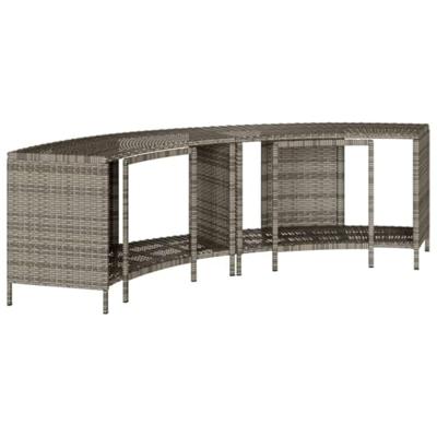 VidaXL Opbergschappen voor hottub 2 st poly rattan grijs