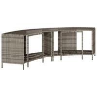 VidaXL Opbergschappen voor hottub 2 st poly rattan grijs - thumbnail