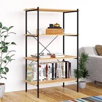 VidaXL Opbergrek 4-laags 80x40x130 cm zwart en eikenkleurig - thumbnail